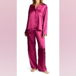 Women's Lilac+London Satin Pajama Pant set, Small